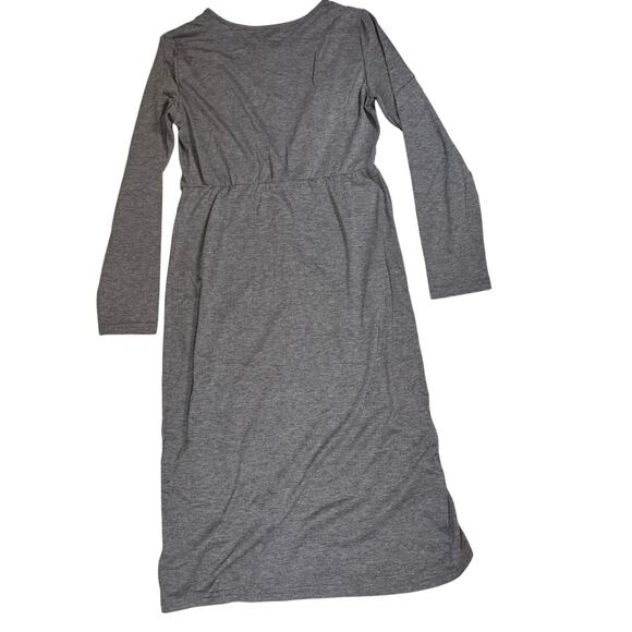 NWT Cupshe Gray Long Sleeve Knit Twist Front Midi Dress Size Medium - Picture 2 of 8